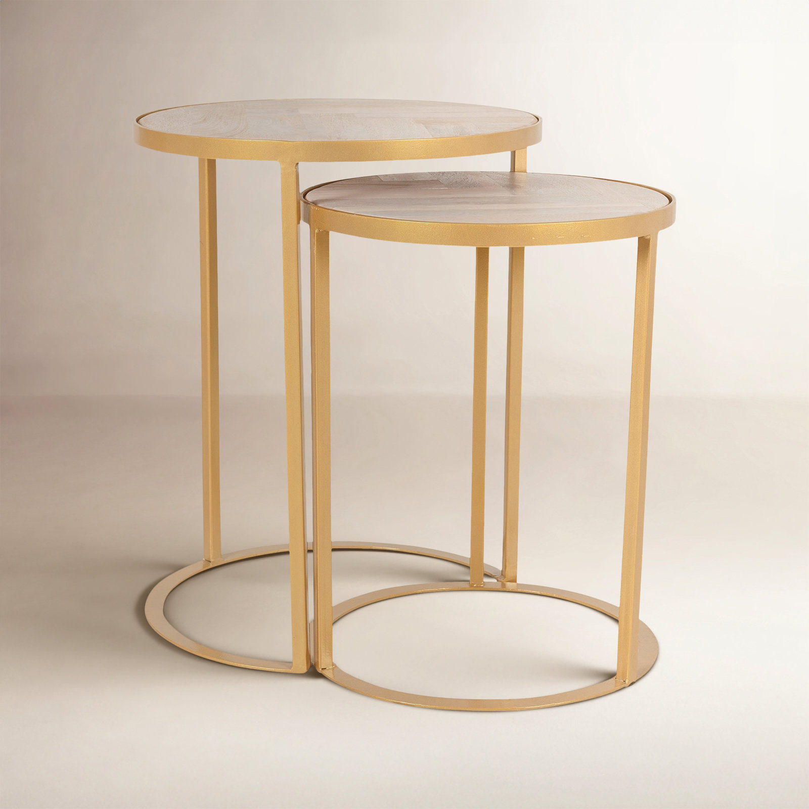 Akio 20" Mango Nesting End Tables, Gold