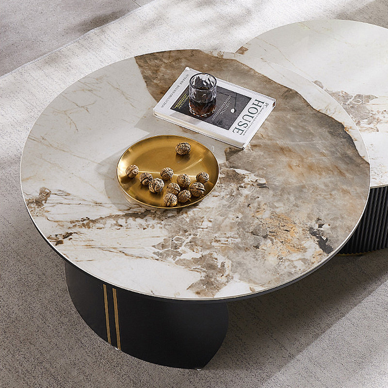 Ensemble de tables basses rondes de luxe moderne