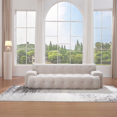 Cloud 3 Seater Chenille Sofa With Button Tufted Comfy Upholstered Couch