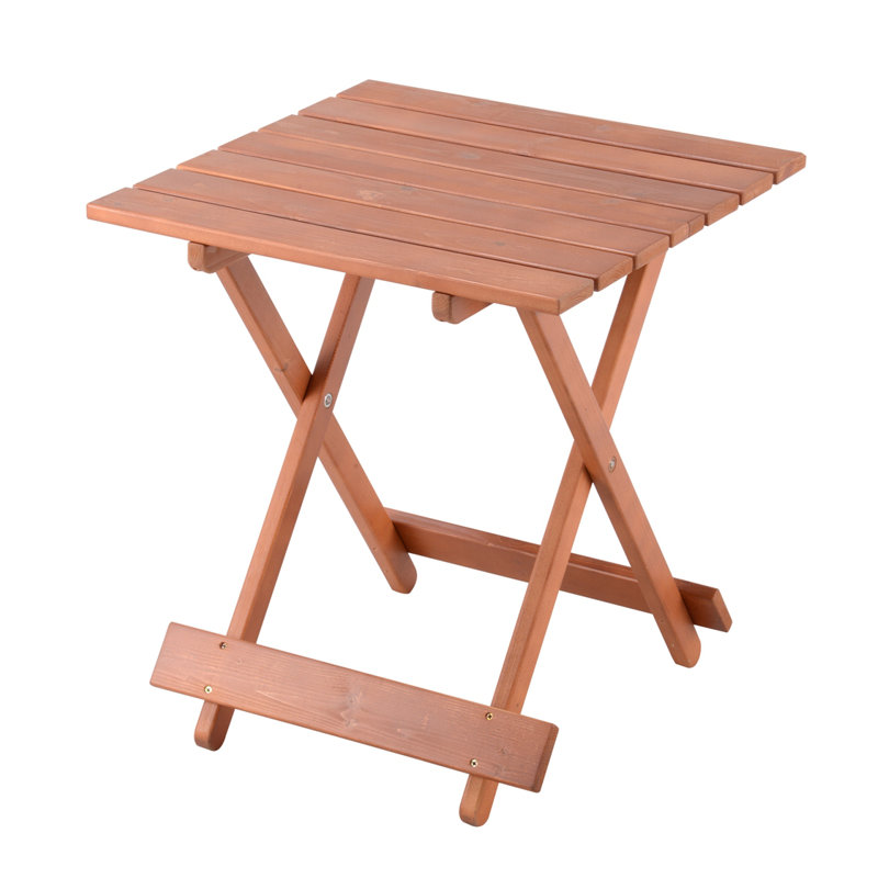 Barrand Square Pine Folding Outdoor Side Table , 18'' in. W 18'' in. D, Walnut