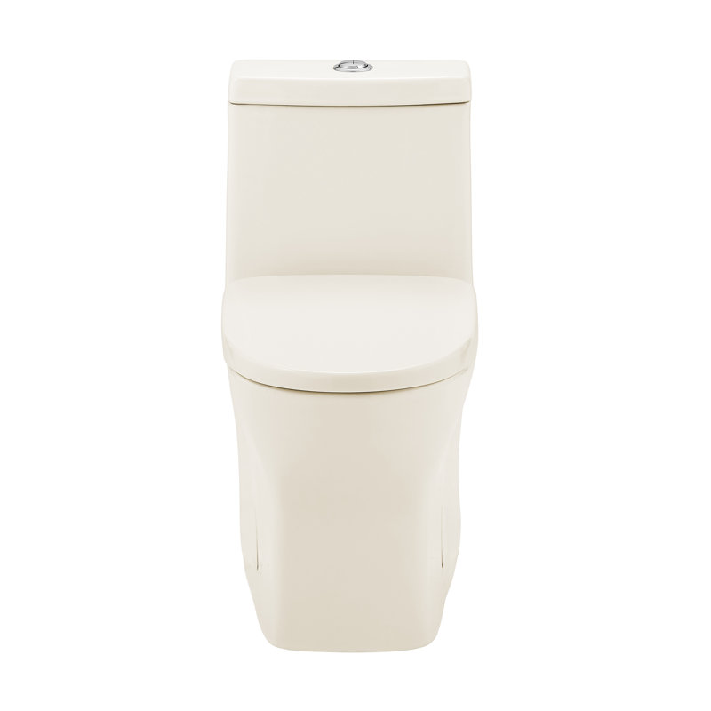 Toilette ronde à double chasse 1,1 / 1,6 GPF une pièce à finition brute en bisque lustrée 10 pièces Mackenzie