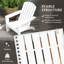 Chaise de patio Adirondack avec dossier haut, foyer en bois, blanc-1678538225