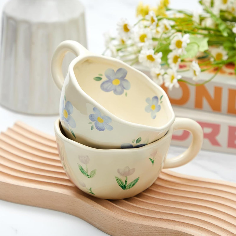 Beautiful floral porcelain tea cup set