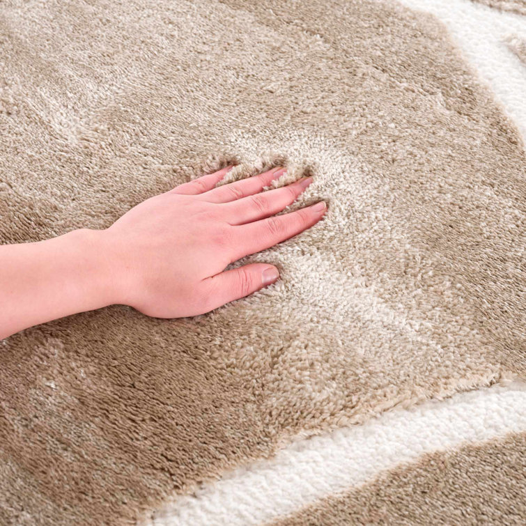 Tomaso Abstract Machine Woven Polypropylene Area Rug in Brown