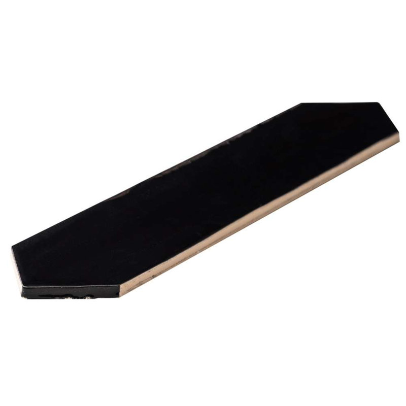 Tribeca-Talavera Picket 2.6"x13" Handmade Ceramic Tile Trim, Black