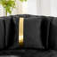 Ensemble de canapé de luxe en velours avec garnitures en acier inoxydable doré, design moderne Mid-Century pour les salons élégants