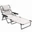 Méridienne pliante avec dossier inclinable, fauteuil de bronzage, blanc crème