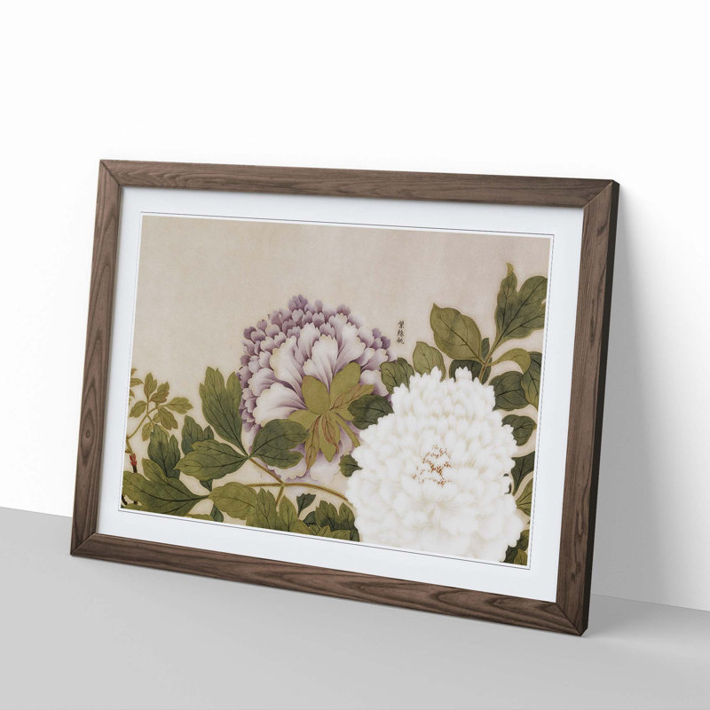 Flowers by Zhao Zhiqian - Framed Print, Walnut Framed, 27cm H x 36cm W x 2cm D