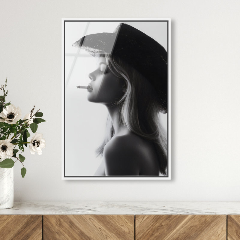 Desert Cowgirl Print, 16"H x 11"W, White Floater Frame