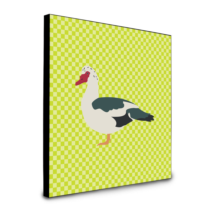 Panneau mural d’art canard muscovy Tante, Vert
