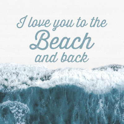 Wave Beach And Back - Wrapped Canvas Print