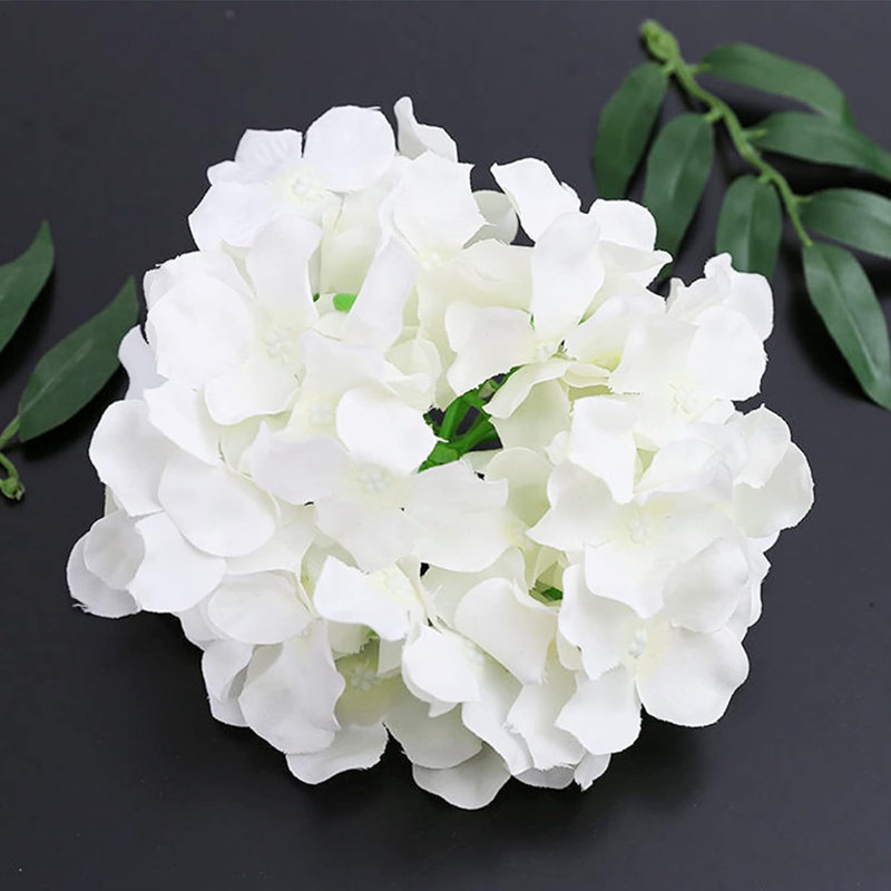 30 Pcs Pure White Silk Hydrangea Heads
