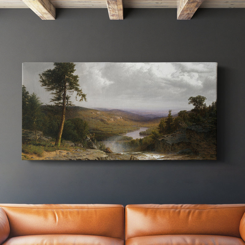 Série paysage - MCLXV III - Toile tendue avec châssis - Prêt à être accroché, H 16 po x l 32 po