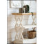 Console et tablette en blanc vieilli avec tablettes, pour un décor champêtre et un rangement polyvalent