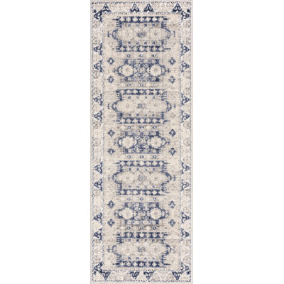 Bindin Oriental Navy Blue Area Rug