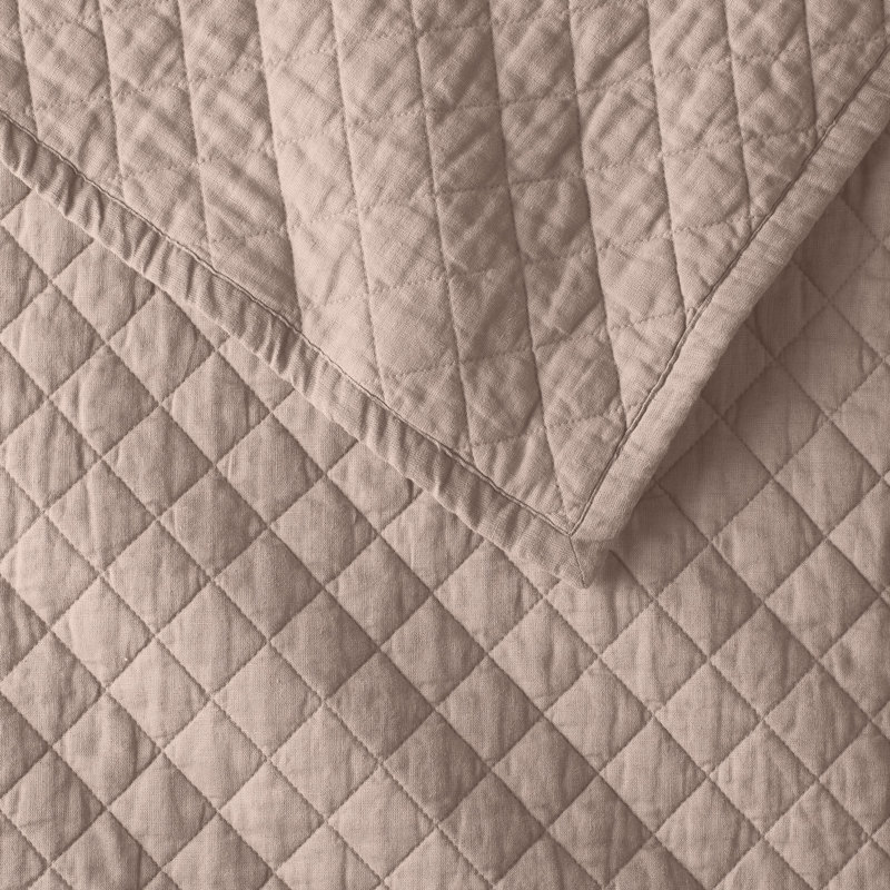 Jeffen Linen Blend Quilt, Dusty Rose, Full/Queen Quilt