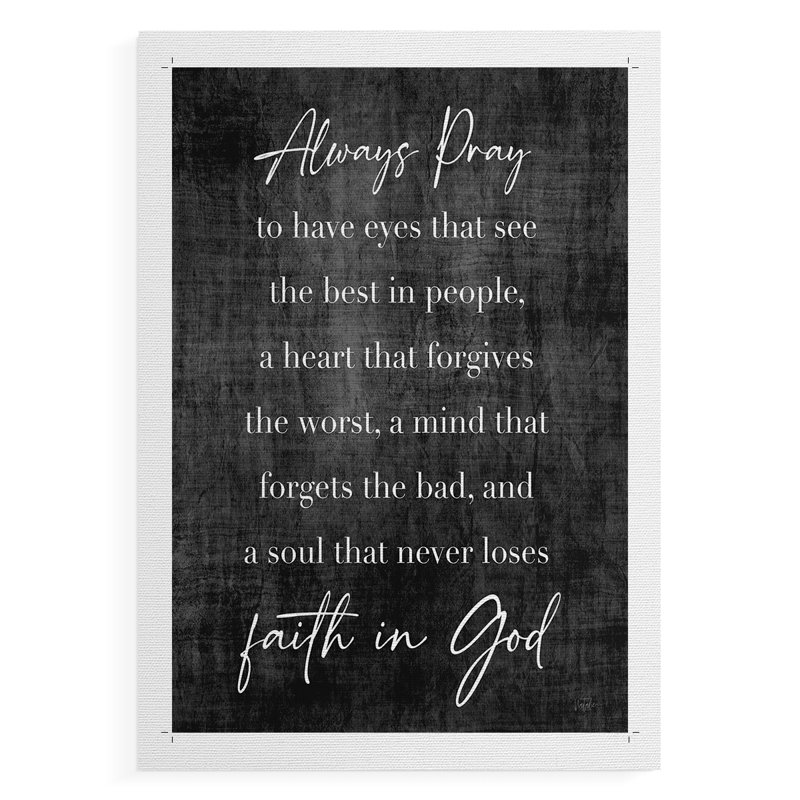 Faith in God - Impression sur toile seulement - NON-CADRE, H 18 po x l 12 po