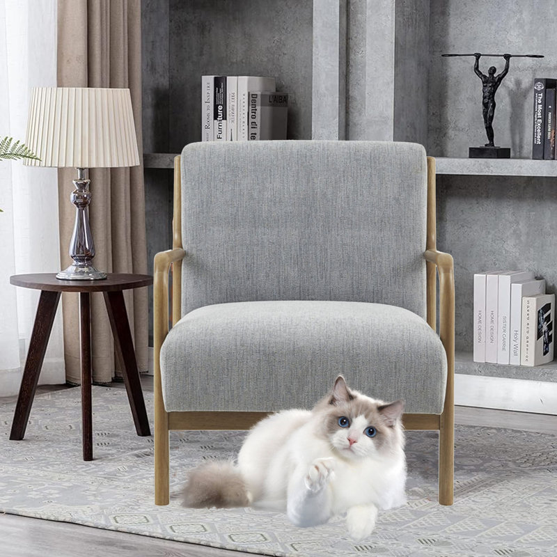 Fauteuil Leslea, Mélange de lin gris