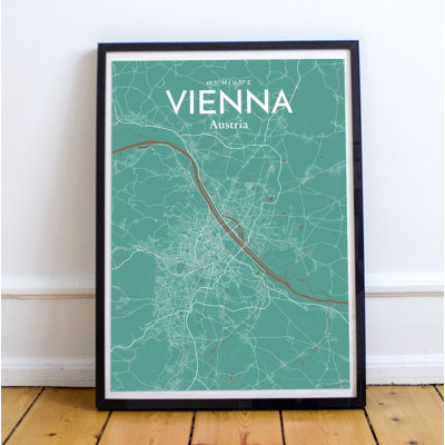 Vienna City Map - No Frame Print