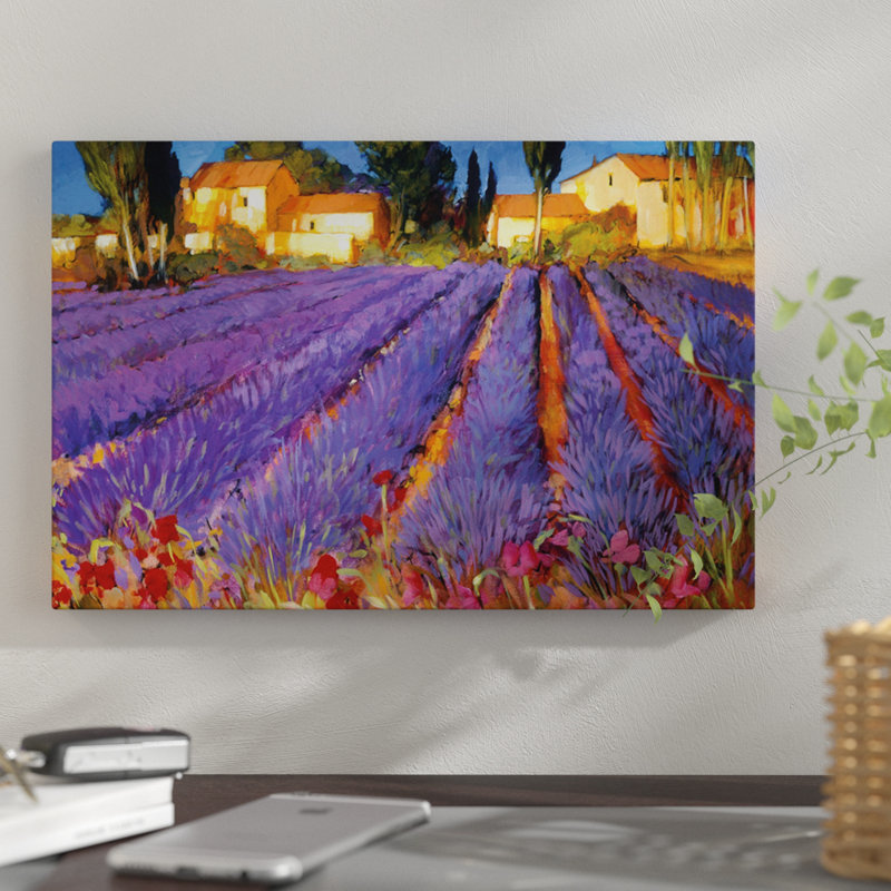 « fin de l’après-midi, lavande fields », reproduction sur toile, H 8 po x l 12 po x P 0,75 po