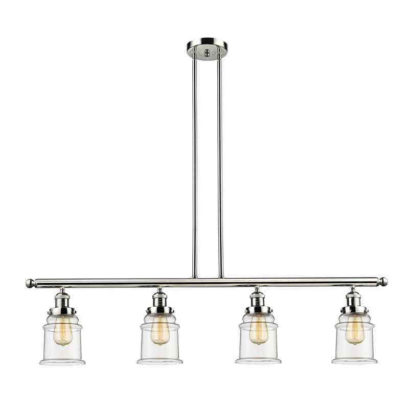 Greeley 4 - Light Kitchen Island Pendant, Clear, Polished Nickel