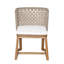 Ensemble bistro 3 pièces avec table ronde en bois d'acacia et chaises en osier