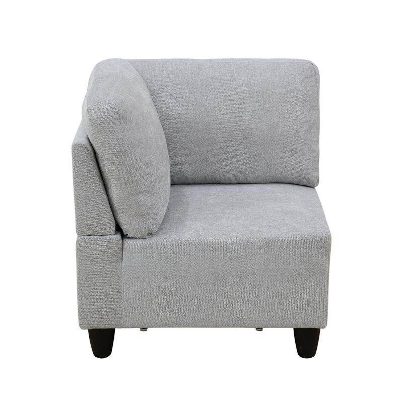 Marijonas Upholstered Accent Chair, Light Gray Fabric