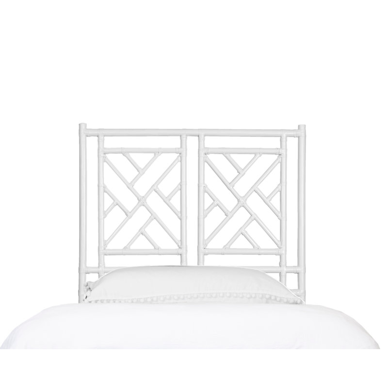 Tête de lit Chippendale à cadre ouvert, Blanc, Lit jumeau extra long