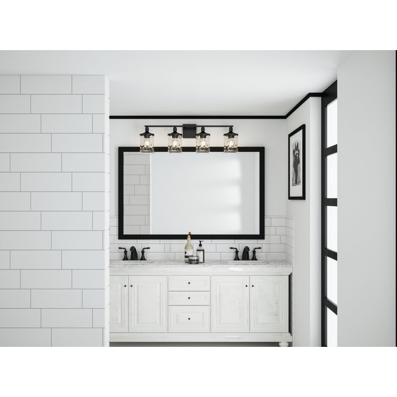 Éclairage pour meuble-lavabo à 3 lumières Baldwin, Noir mat, Trois lumières