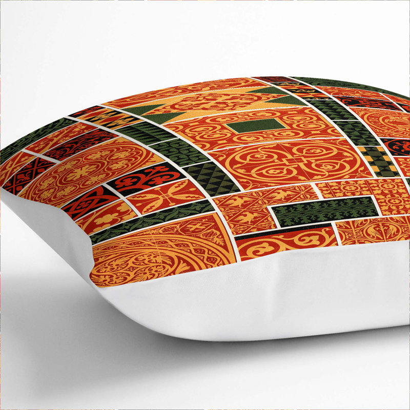 Geometric Square Throw Cushion, White, 40 x 40 cm