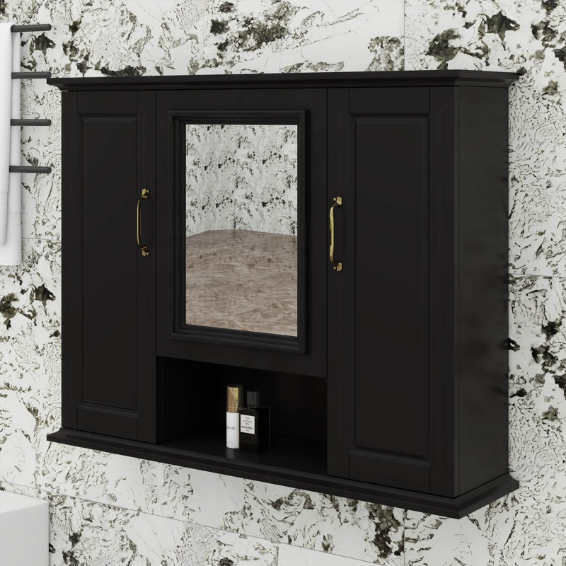 Armoire de rangement murale 36 po, Noir