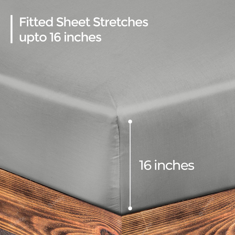 Royale Linens 300 Thread Count 100% Long Staple Combed Cotton Flat Sheet - Super Soft - Top Sheets - Flat Sheet Sold Separately - Breathable, Cool & Crisp Percale Sheets Only 