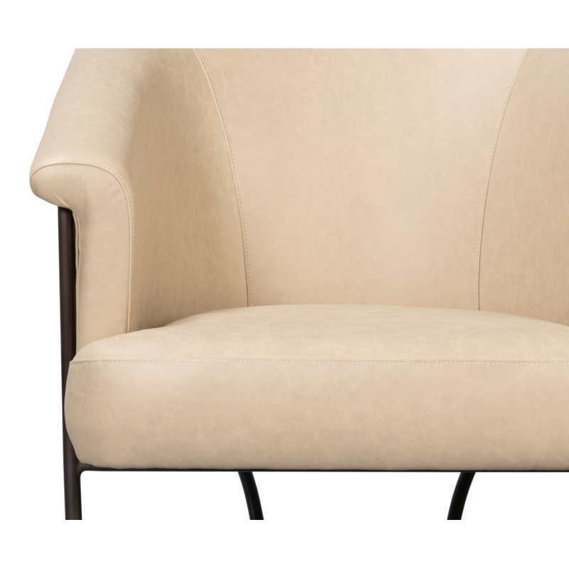 Nagel Armchair, White Genuine Leather