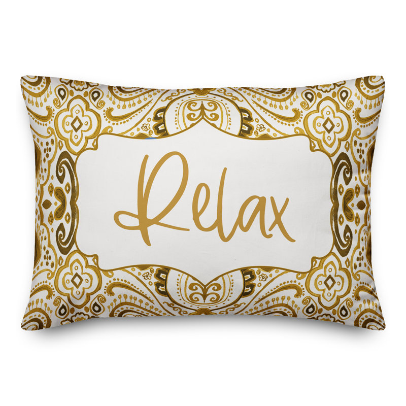 Paisley Outdoor Reversible Throw Pillow, Yellow
