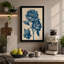 Rose in Blue Botanical - Wrapped Canvas-877670355-877670351