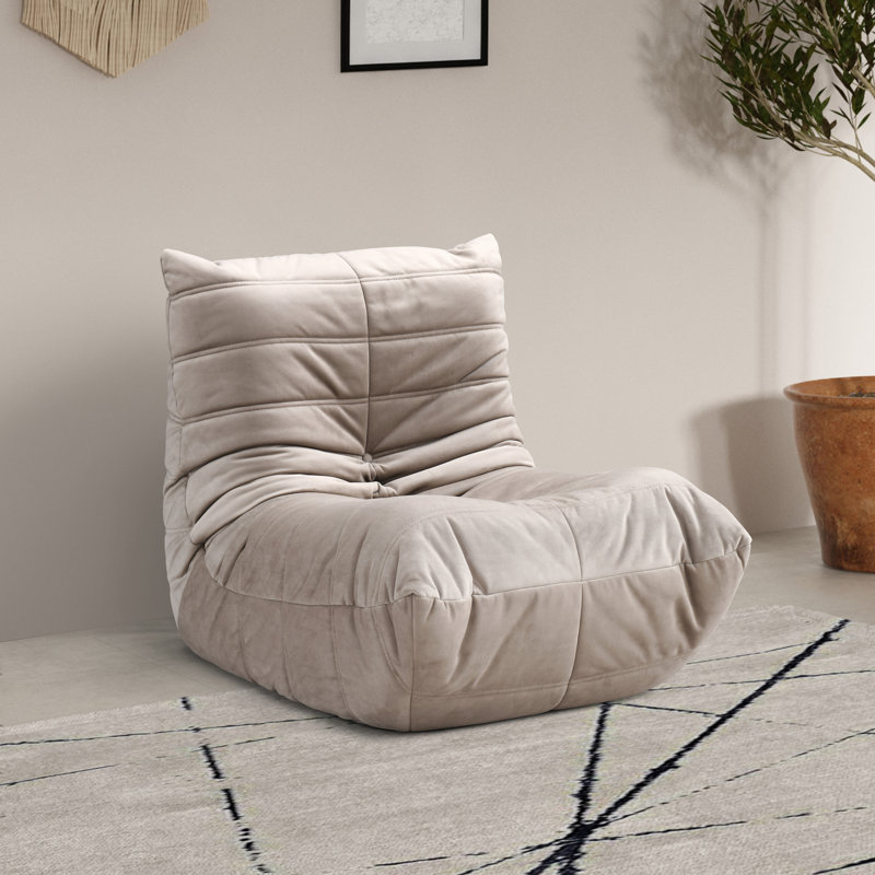 Chaise rembourrée en velours Rachel, Velours taupe