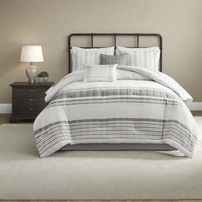 Oversized Cotton Queen Bedding Sets, Jacquard Modern Farmhouse Home