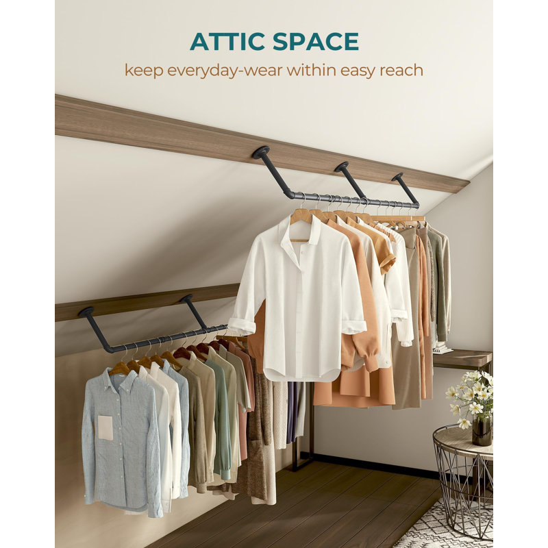 Michihisa Metal Wall Mounted Clothes Rack