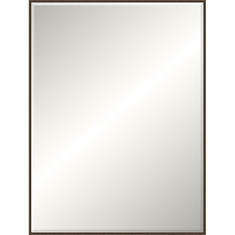 Floater 2 Solid Wood Beveled Mirror, Rectangle, 49.25" x 37.25", Antique Silver