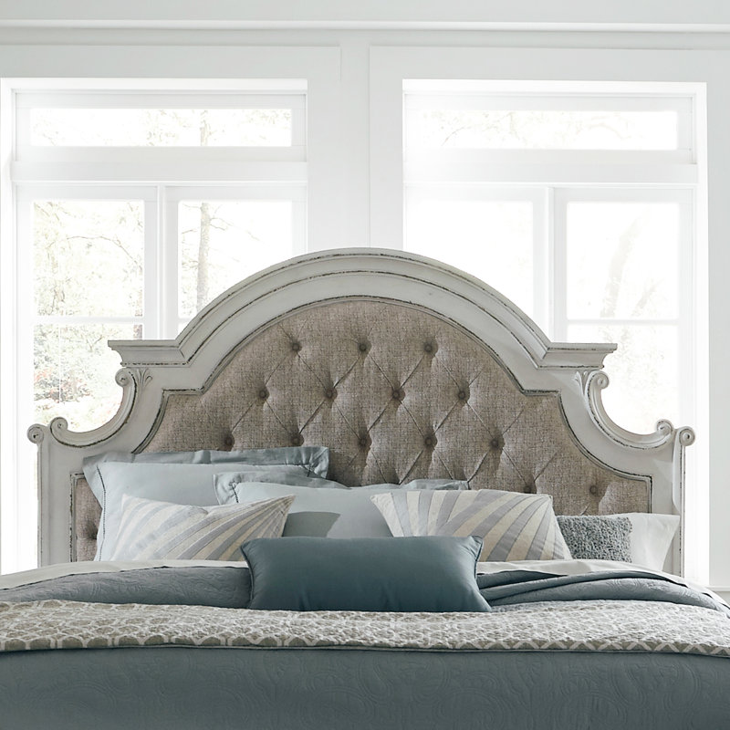 Tête de lit tapissier Colchester King - blanc antique, Très grand, Blanc cassé