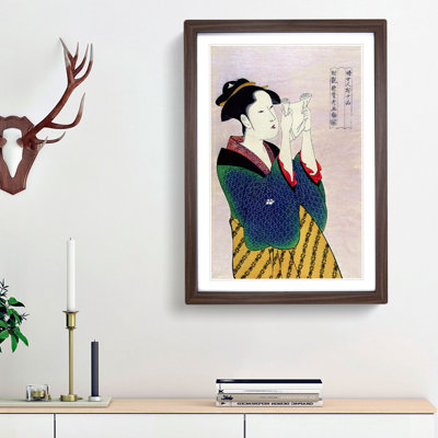 Fumiyomu Onna by Kitagawa Utamaro - Picture Frame Graphic Art Print