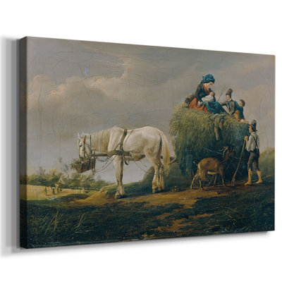 The Hay Wagon (Peasants Returning from the Harvest)-Friedrich Gauermann-Gallery Wrapped Canvas-c. mid-19th Century