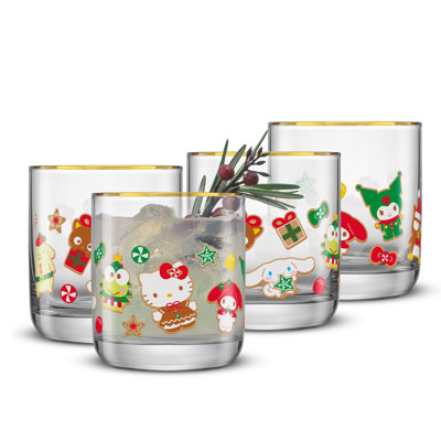 Hello Kitty and Friends Gingerbread Pals Short Glasses, Set of 4