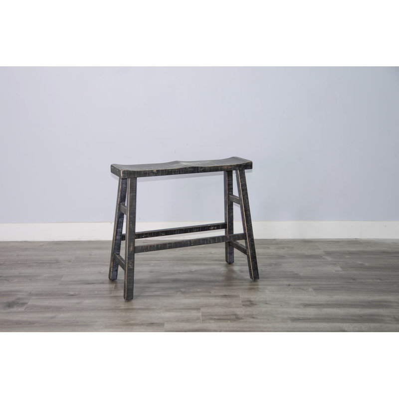 Banc en bois Ashat, Sable noir, H 30 po x l 33 po x P 15,5 po