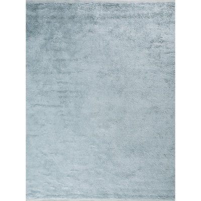 Wool Area Rug in Light Blue