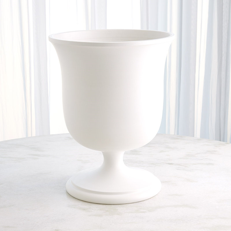 Villa Chalice Vase-Matte White-Sm, 19.75" H x 15.75" W x 15.75" D