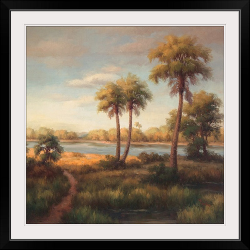 « i », impression haibin, reproduction d’art In the Tropics, H 20" x l 20" x P 1", Cadre noir