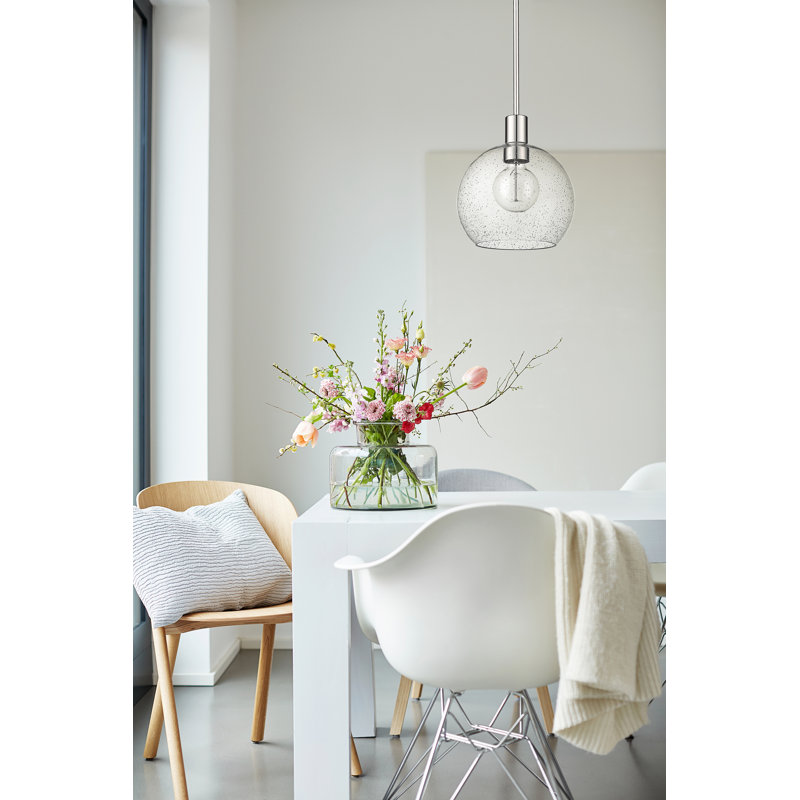 Luminaire suspendu 1 lumière Margo, Nickel poli