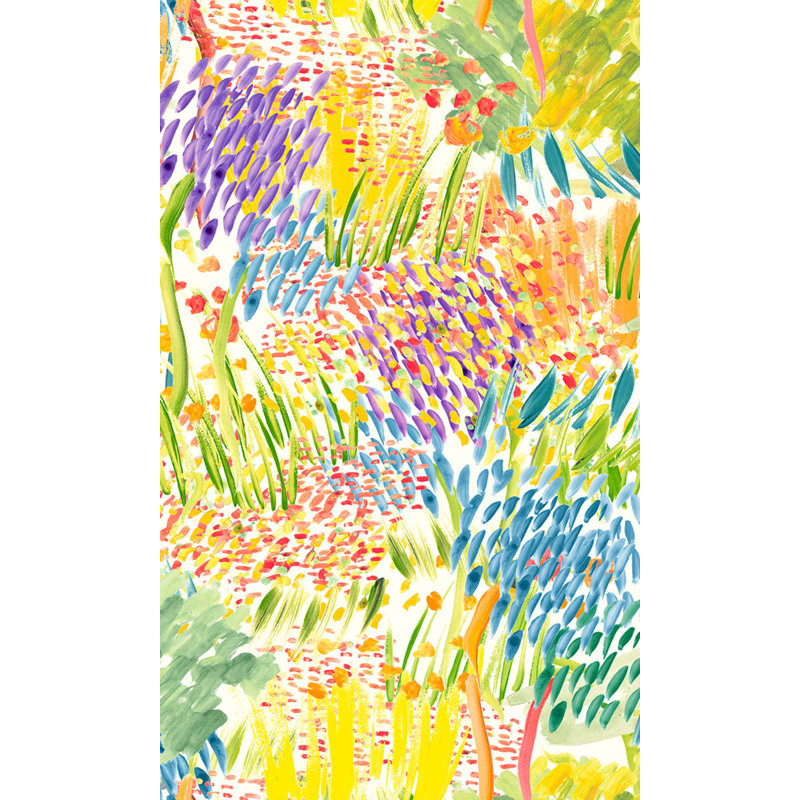 Papier peint abstrait Wynton, Bleu multicolore