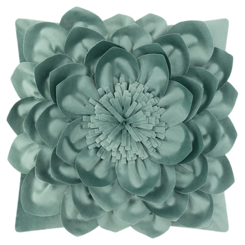 Appliqued Velvet Pillow Cover, Green